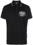 Just Cavalli Leopard Embroidered Detail Polo Shirt - Black