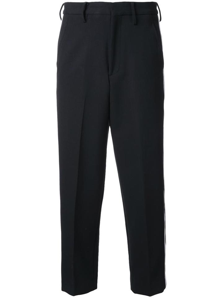 Cityshop Cropped Side Stripe Trousers, Women's, Size: 40, Black, Polyester/polyurethane/rayon