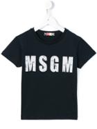 Msgm Kids Logo Print T-shirt, Girl's, Size: 6 Yrs, Blue