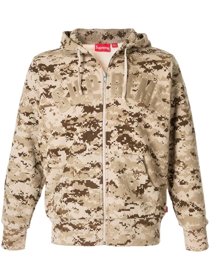 Supreme Arc Logo Zipped Hoodie - Brown