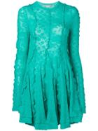 Stella Mccartney Linear Lace Skater Dress - Green