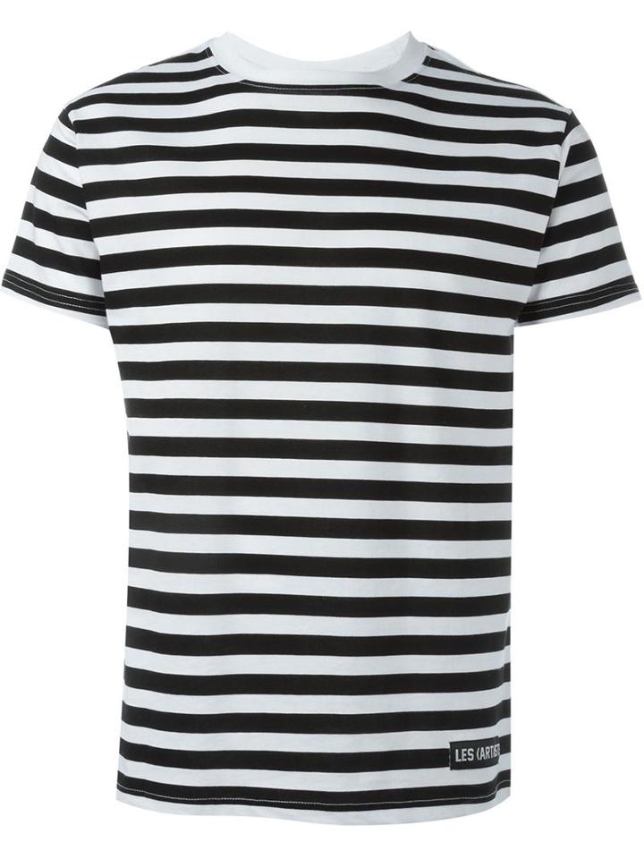 Les (art)ists Striped T-shirt, Men's, Size: Large, Black, Cotton