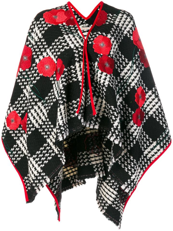 Ermanno Gallamini Poppy Patch Cape - Black