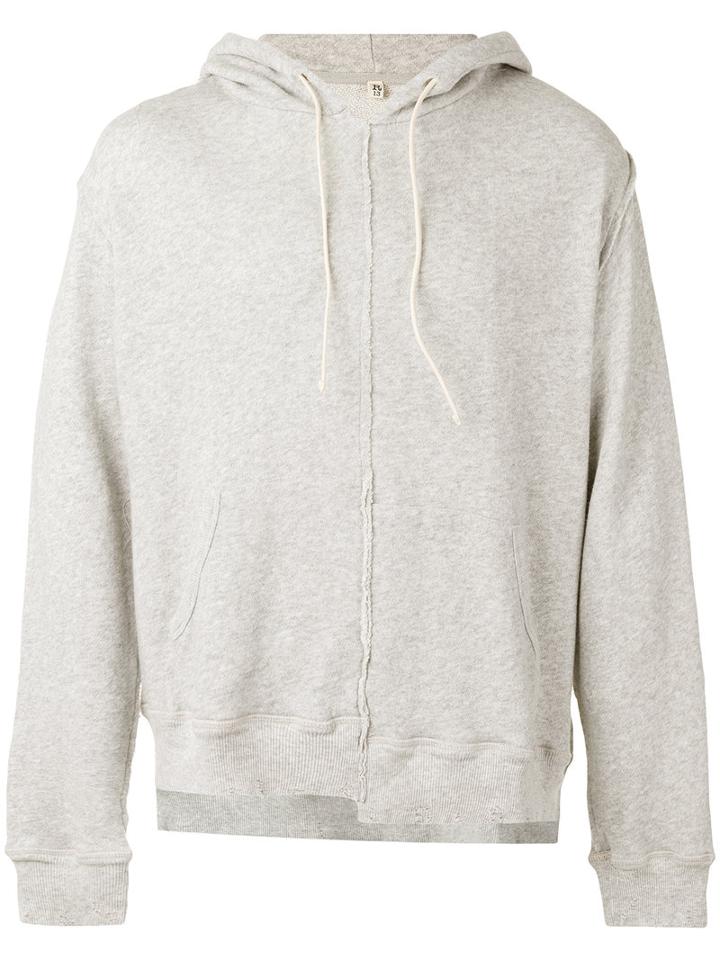 R13 - Deconstructed Hoodie - Men - Cotton - Xl, Grey, Cotton