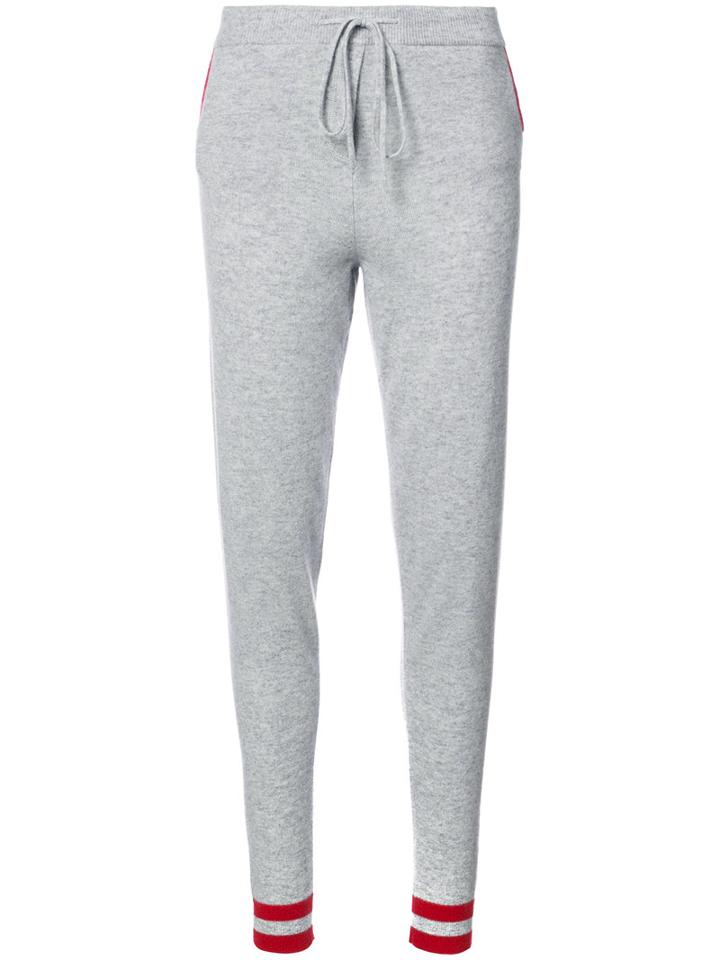 Chinti And Parker - Cherry Print Track Pants - Women - Cashmere - L, Grey, Cashmere