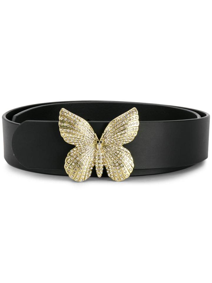 Twin-set Embellished Butterfly Buckled Belt - Black