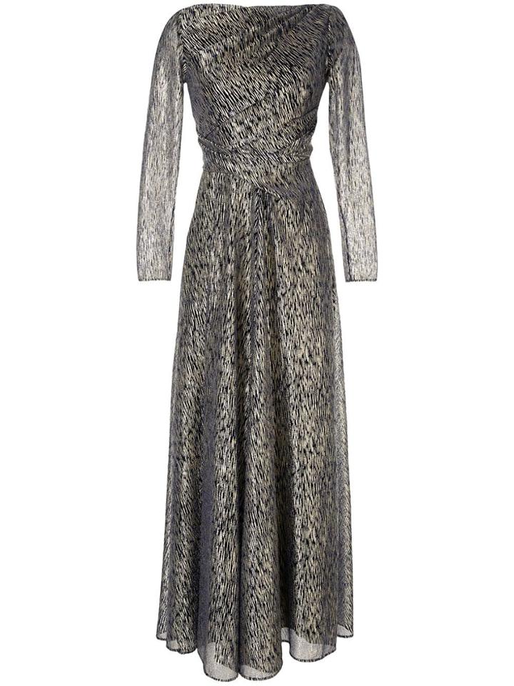 Talbot Runhof Patterned Wrap Dress - Metallic
