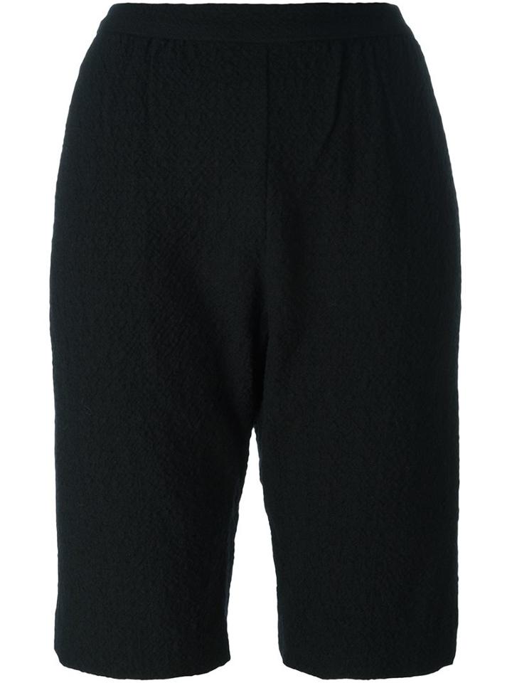 Masscob Drop Crotch Knee-length Shorts, Women's, Size: 36, Black, Cotton/wool