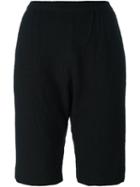 Masscob Drop Crotch Knee-length Shorts, Women's, Size: 36, Black, Cotton/wool