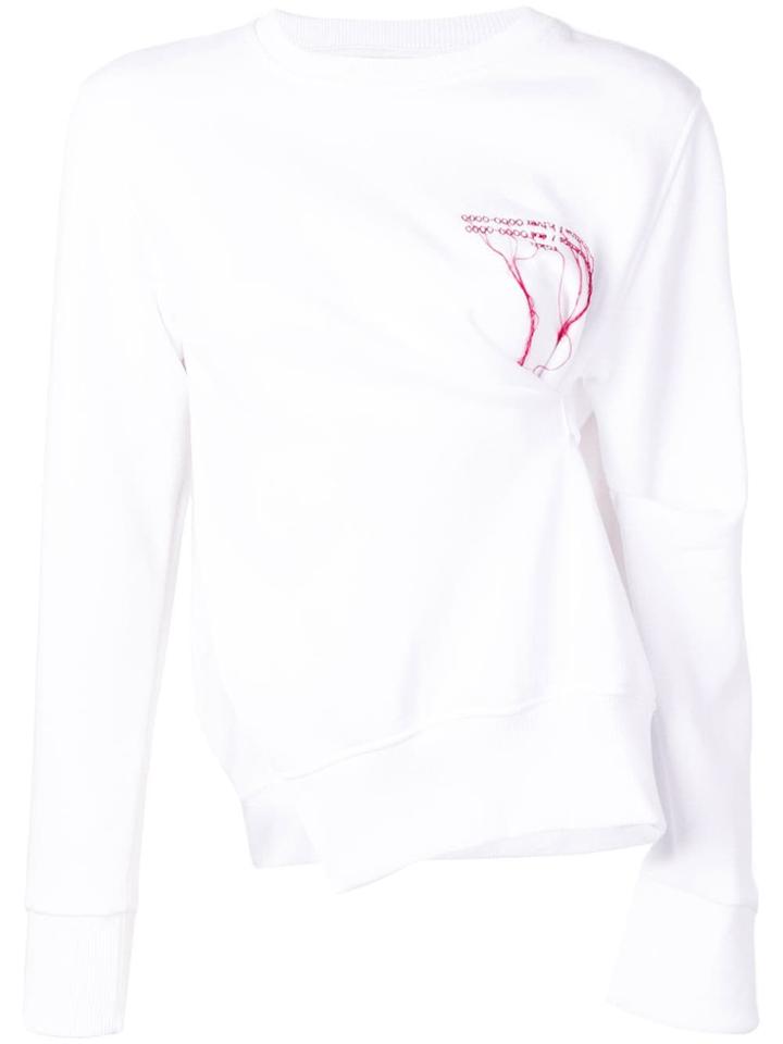 Rokh Asymmetric Side Slit Sweatshirt - White
