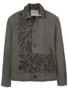 By Walid Stitched Floral Jacket - Green