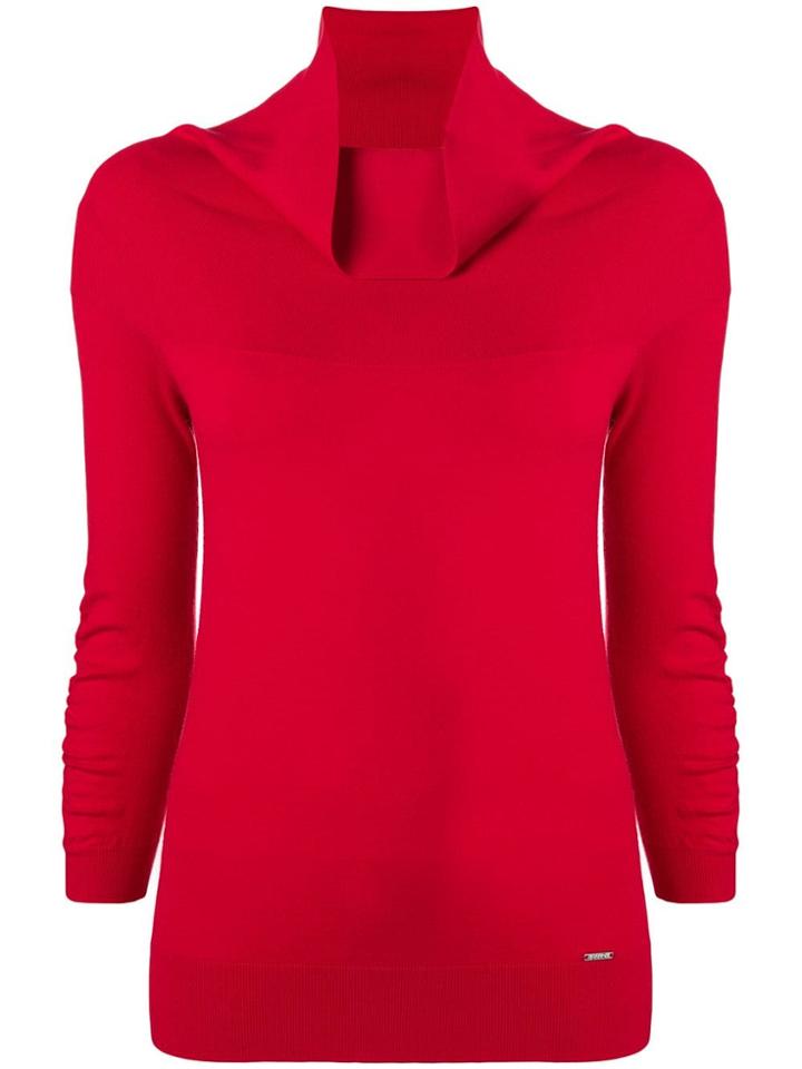Liu Jo Studded Sleeve Sweater - Red
