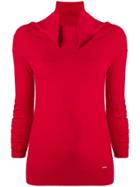 Liu Jo Studded Sleeve Sweater - Red