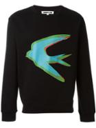 Mcq Alexander Mcqueen Swallow Print Sweatshirt, Men's, Size: S, Black, Cotton