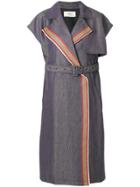 Ports 1961 Sleeveless Belted Trench Coat - Blue