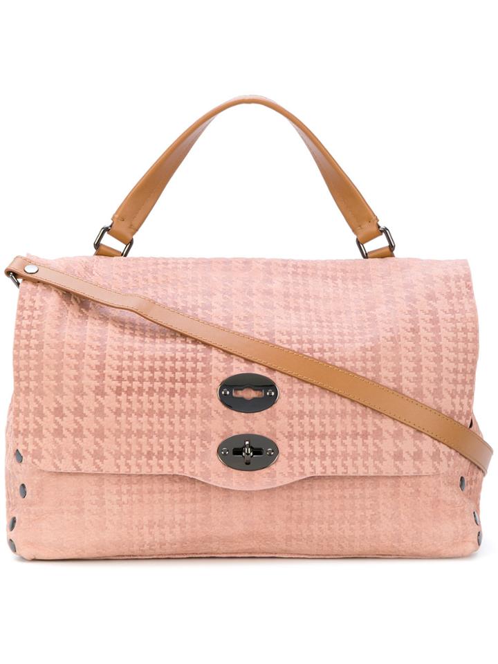 Zanellato Postina Houndstooth Tote - Pink & Purple