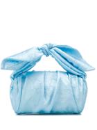 Rejina Pyo Crinkled Satin Tote Bag - Blue