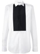 Neil Barrett Striped Bib Detail Shirt, Men's, Size: 40, White, Cotton/polyamide