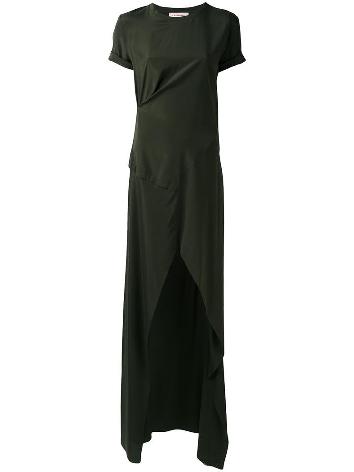 A.f.vandevorst - Front Slit T-shirt Dress - Women - Silk/lyocell - 36, Green, Silk/lyocell