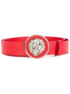 Versus Lion Head Plaque Belt - Red