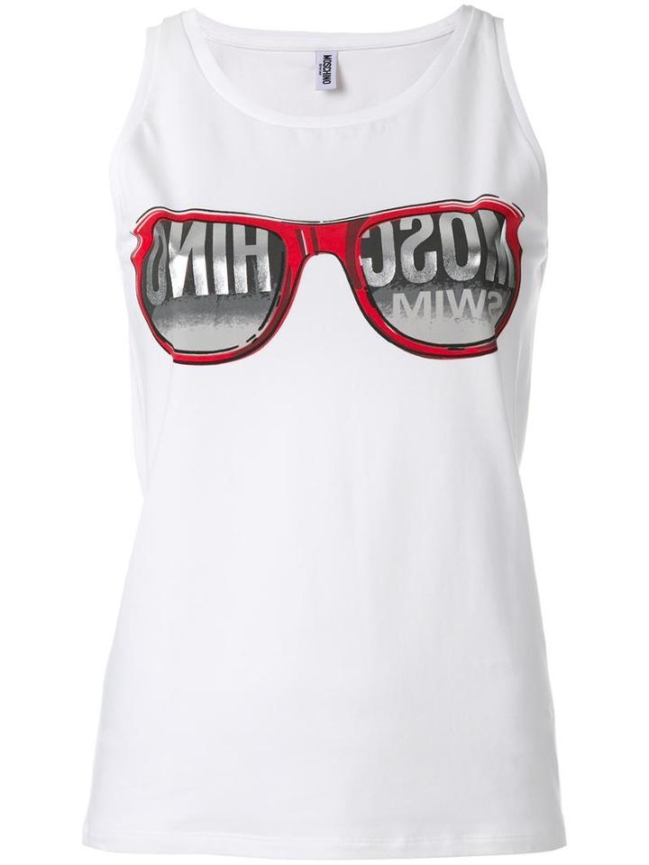 Moschino Swim Canotta Tank, Women's, Size: Medium, White, Cotton/spandex/elastane