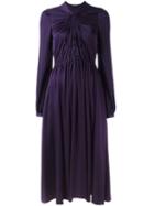 Rochas Gathered Front Dress, Women's, Size: 40, Pink/purple, Silk
