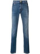 Billionaire Logo Embroidered Slim Fit Jeans - Blue