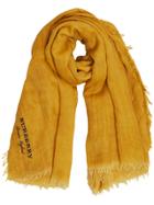 Burberry Embroidered Cashmere Cotton Scarf - Yellow & Orange