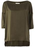 Faith Connexion Longer Tail Three-quarters Sleeves T-shirt, Women's, Size: Xs, Green, Silk