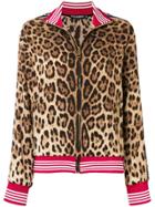 Dolce & Gabbana Leopard Zip Up Jacket - Nude & Neutrals