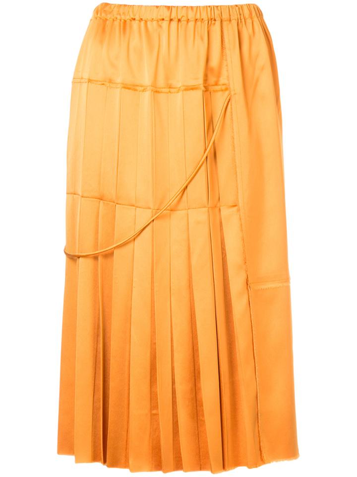 Tatuna Nikolaishvili Pleated Midi Skirt - Yellow & Orange