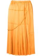 Tatuna Nikolaishvili Pleated Midi Skirt - Yellow & Orange