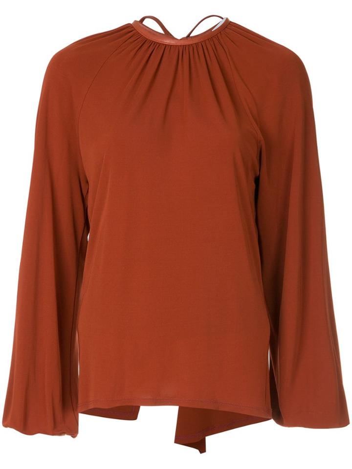 Rosetta Getty Open Back Blouse - Red