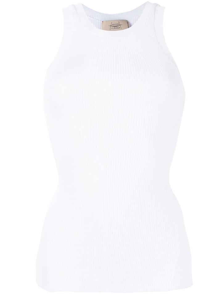 Maison Flaneur Ribbed Tank Top - White