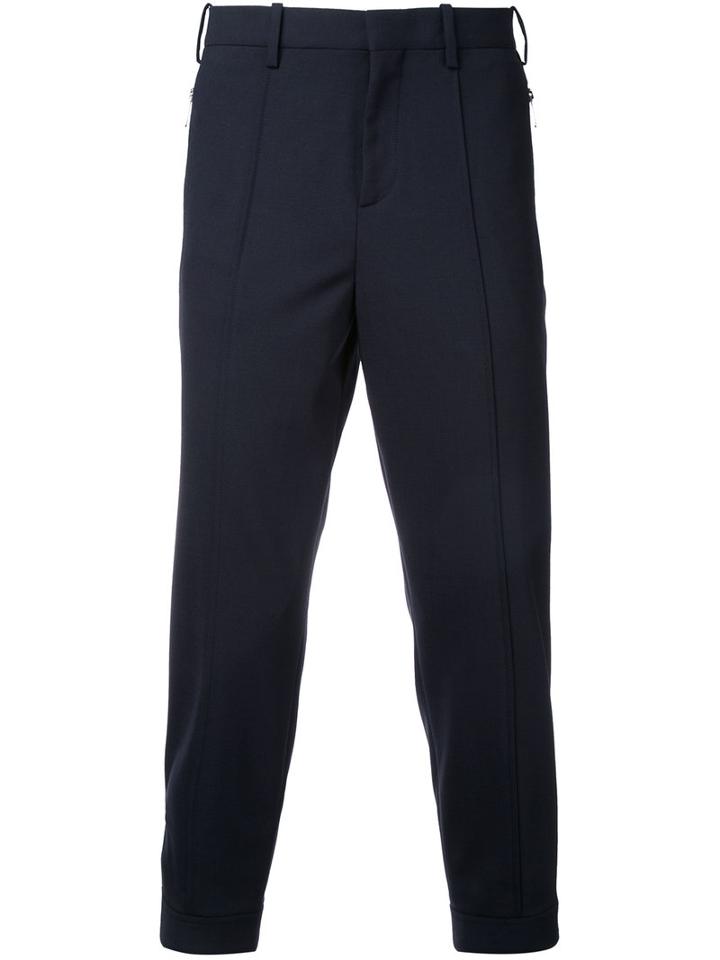 Neil Barrett - Cropped Trousers - Men - Polyester/spandex/elastane/virgin Wool - 50, Blue, Polyester/spandex/elastane/virgin Wool