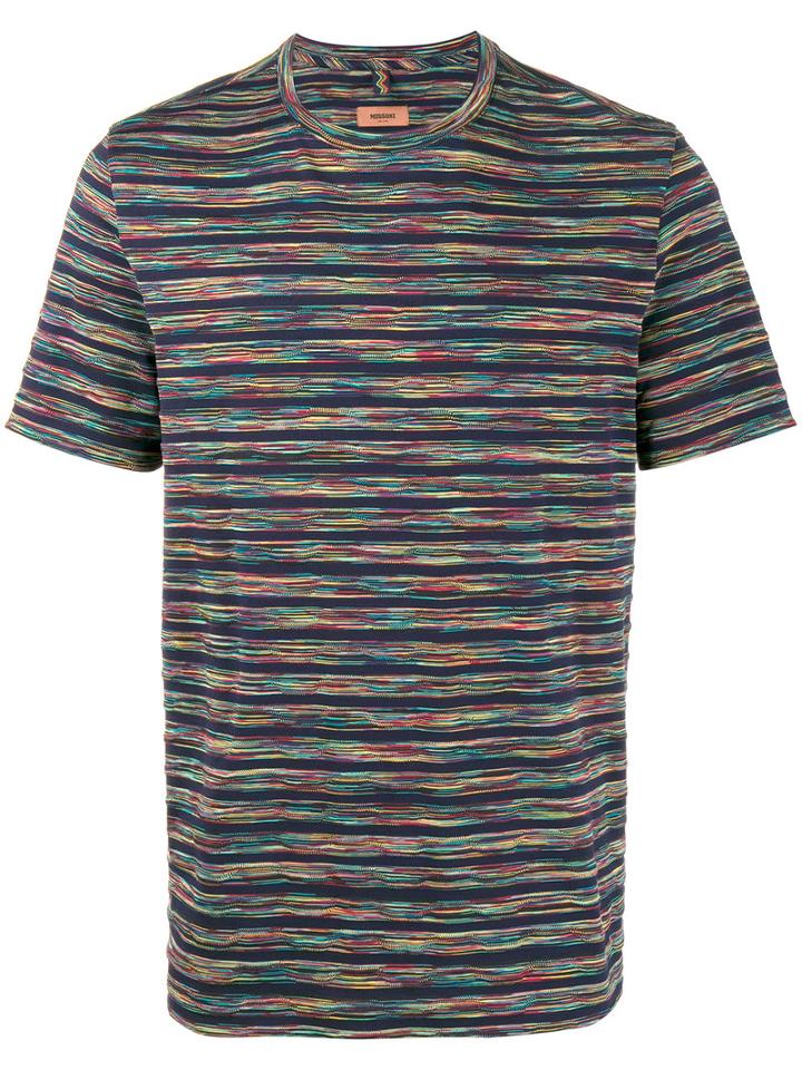 Missoni - Multi-stripe T-shirt - Men - Cotton - M, Blue, Cotton