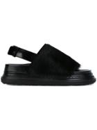 Marni Calf Hair 'fussbett' Sandals - Black