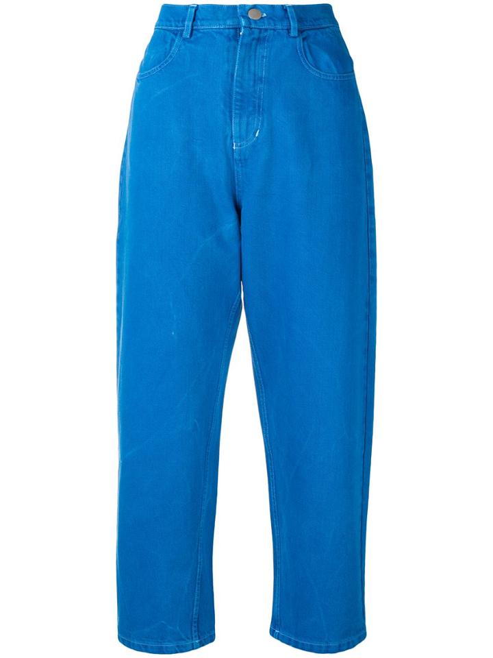 Anntian Cropped Wide-leg Jeans - Blue