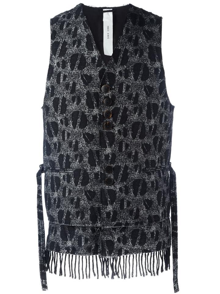 Damir Doma 'gauguin' Waistcoat, Men's, Size: Large, Black, Cotton/virgin Wool