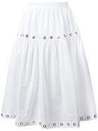 Kenzo Eyelet Skirt, Women's, Size: 40, White, Polyester/cotton