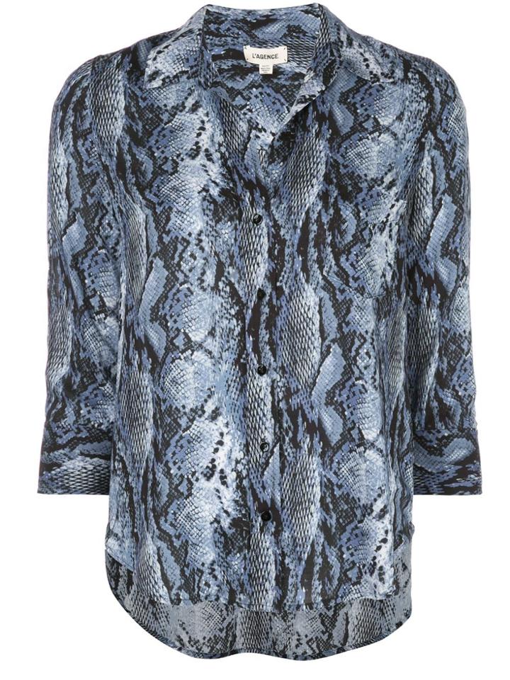 L'agence Snake-print Shirt - Blue