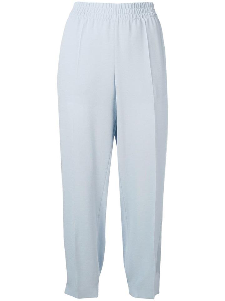 Agnona Side Band Cropped Trousers - Blue