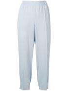 Agnona Side Band Cropped Trousers - Blue