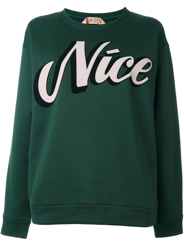 No21 'nice' Sweatshirt, Women's, Size: 42, Green, Cotton