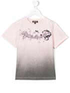 Roberto Cavalli Kids - Rose Print T-shirt - Kids - Cotton/spandex/elastane - 10 Yrs, Girl's, Pink/purple