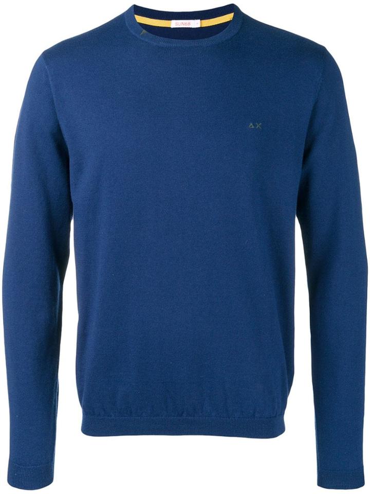 Sun 68 Long-sleeve Fitted Sweater - Blue