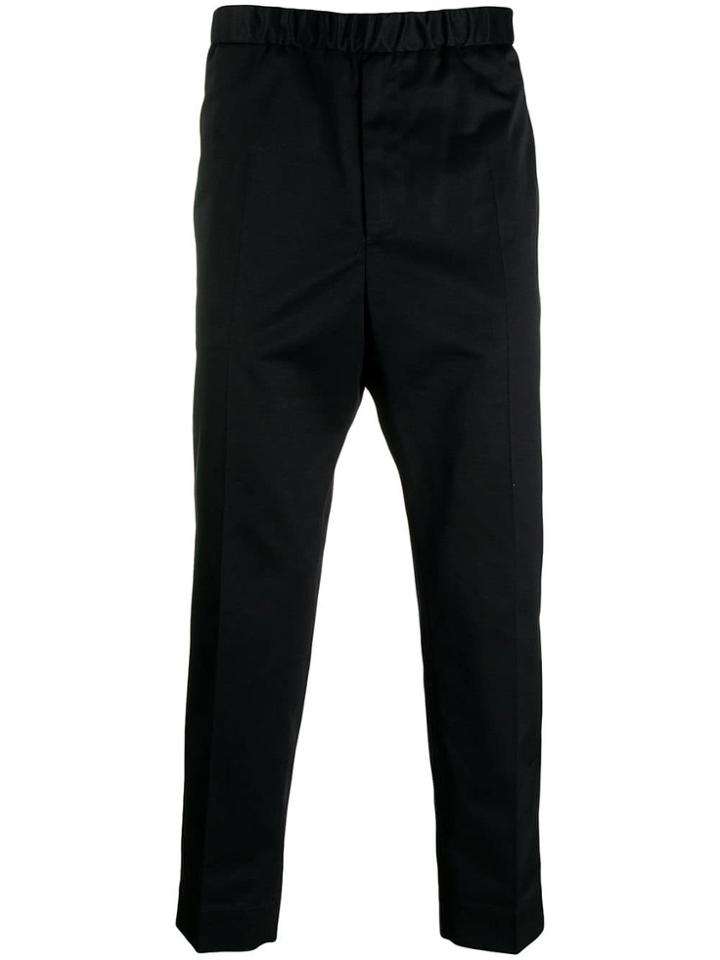 Jil Sander Elasticated Cropped Trousers - Black
