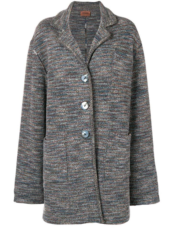 Missoni Pre-owned 1980's Loose Knitted Coat - Blue