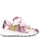 Casadei Ribbon Laced Sneakers - Pink & Purple