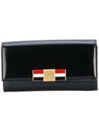 Thom Browne Long Zip Around Wallet With Red, White And Blue Enamel Bow
